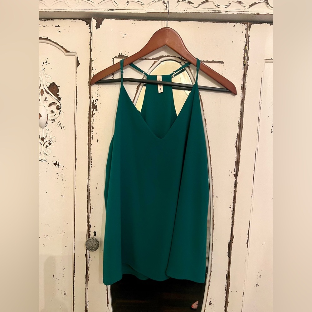 Tyche emerald green Women's Camisole racerback Top | L NWOT